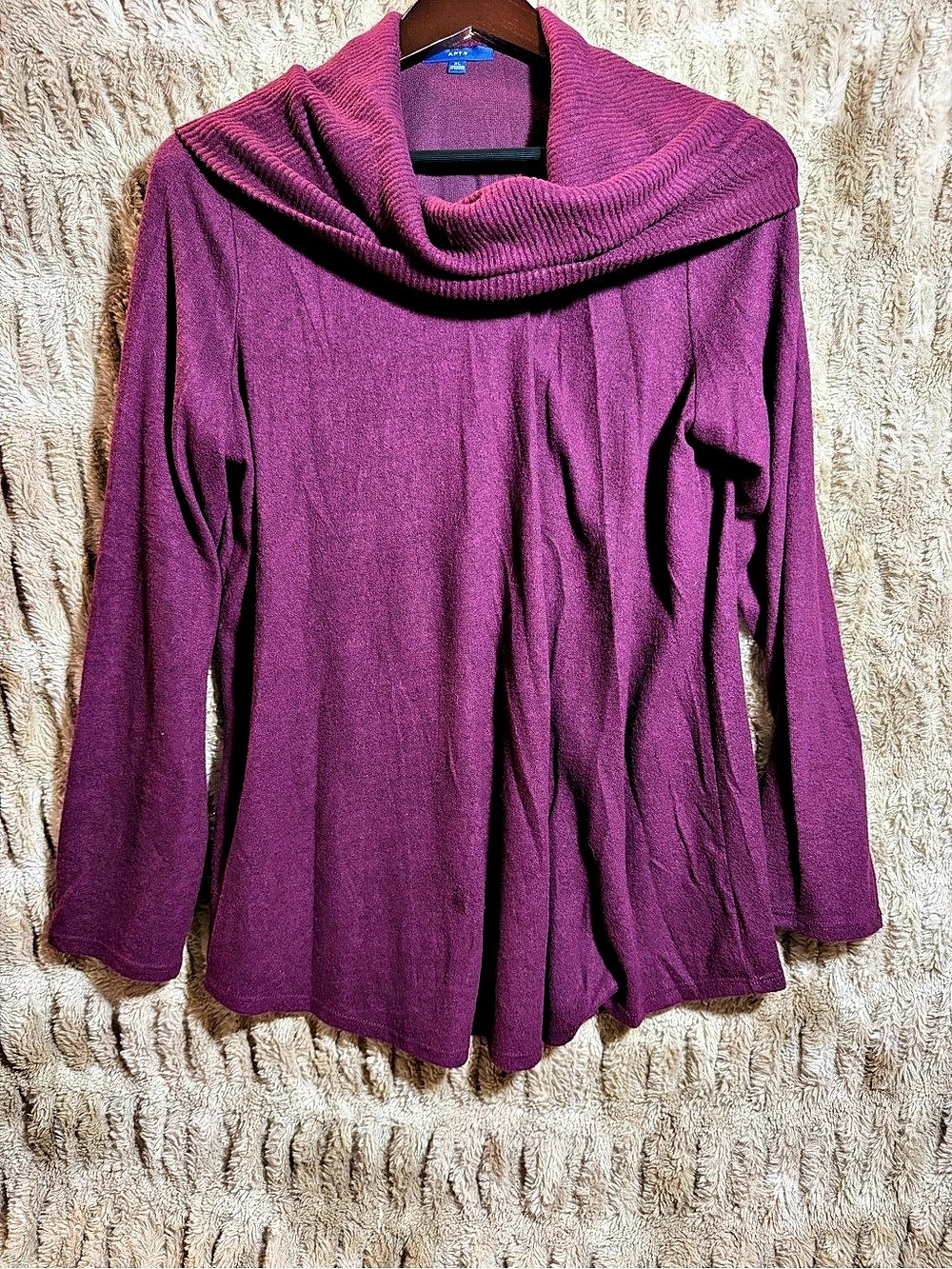 APT.9 Cowl Neck Tunic in Purple Size XL